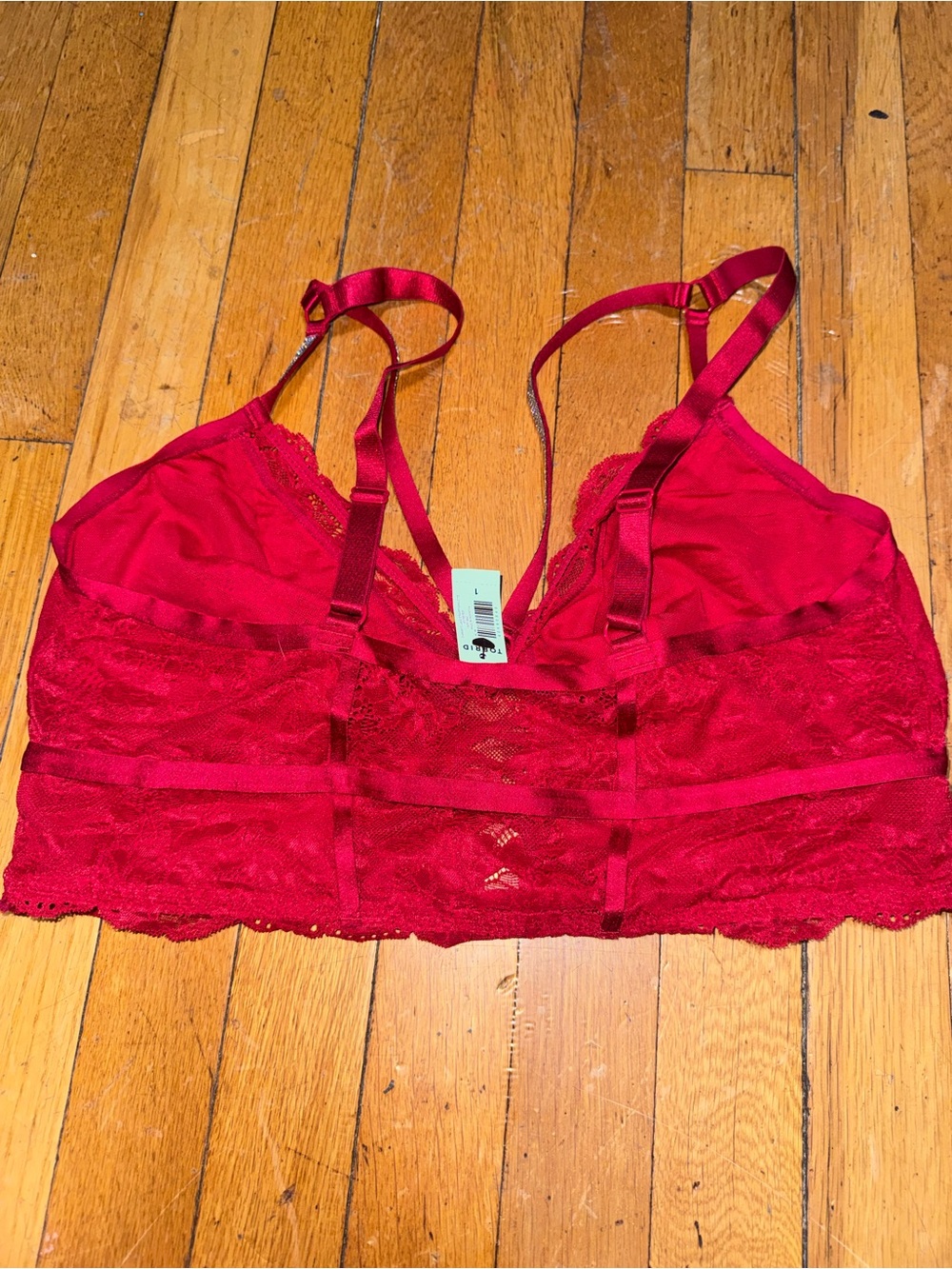 Torrid Diamante Lace Strappy Bralette in Jester Red Size 1X NEW - Picture 4 of 5